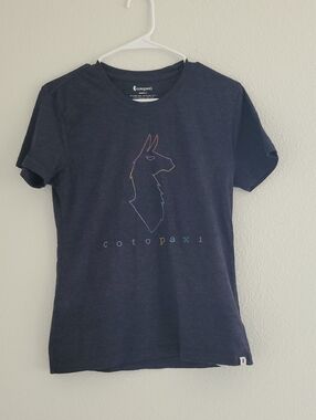Cotopaxi Women's Electric Llama T-Shirt in Maritime Blue Size Small